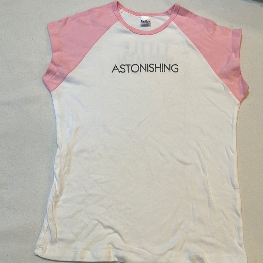 Little Women the Musical Astonishing Pink and White Raglan T-Shirt